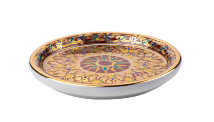 Benjarong plate is a traditional art in Thailand on transparent png