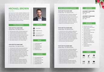 Vector Minimalist Creative Cover Letter & Two Page Resume