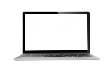 Isolated laptop with empty space on transparent png