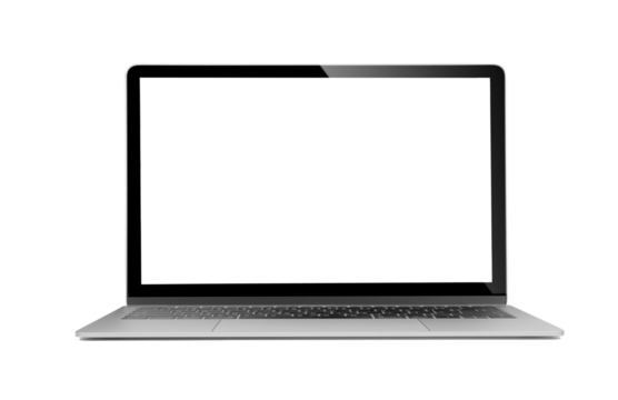 Isolated laptop with empty space on transparent png