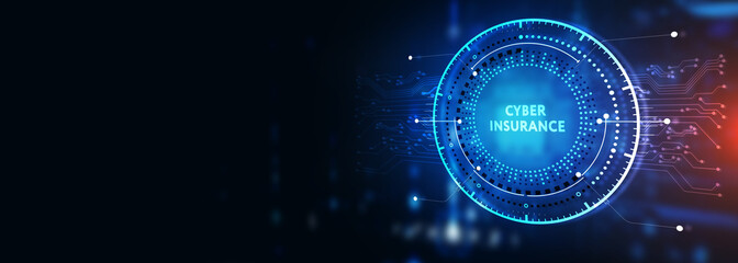 Cyber security data protection business technology privacy concept. Cyber insurance. 3d illustration