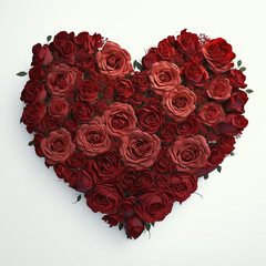 Valentine heart of roses