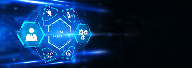 Business, Technology, Internet and network concept. BEST PRACTICE successful business concept. 3d illustration