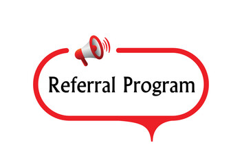 referral program sign on white background	