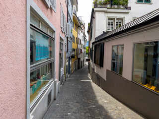 A narrow alley in the center of Zurich.
