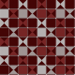 Geometric ornament.Cross-stitch.Seamless pattern.Image on white and colored background.Vector