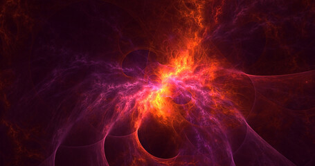 3D rendering abstract multicolor fractal light background