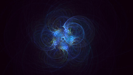 3D rendering abstract multicolor fractal light background