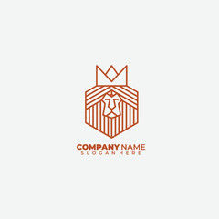 lion crown design art logo symbol