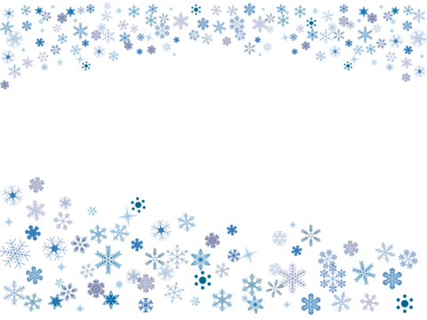 【PNG透過素材】キラキラ雪の結晶フレーム