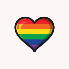 Gay flag in a heart shape vector illustration