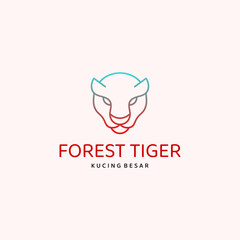 forest tiger line logo design