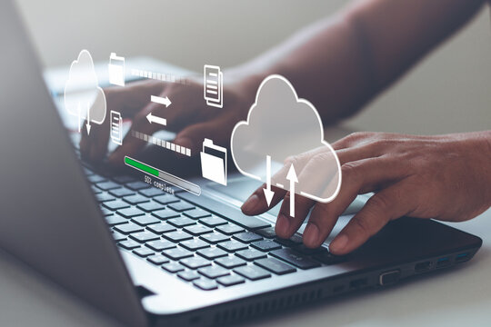 Digital System For Transferring Documents Exchange Information And Data With Internet Cloud Technology. FTP(File Transfer Protocol) Files Receiver And Computer Backup Copy. File Sharing Isometric.