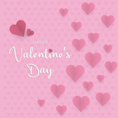 Plakat Lovely valentine's day Background in paper cut style