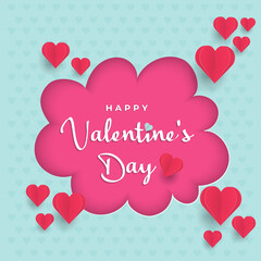 valentine's day Background in paper cut style