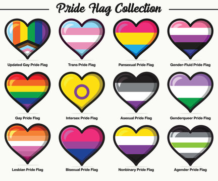 Pride flag collection vector illustration
