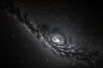 Milky Way galaxy long exposure grainy shot in the universe with stars and cosmic dust. Generative AI