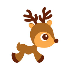 Brown Flat Christmas Deer