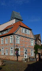 Fototapeta na wymiar Historical Building in the Old Hanse Town Buxtehude, Lower Saxony