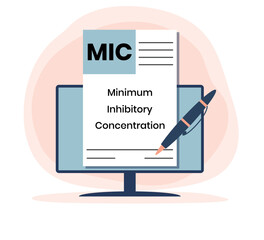 MIC - Minimum Inhibitory Concentration acronym, medical concept background