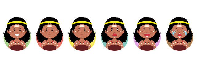 Aborigine Avatar with Various Expression