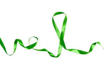 Green ribbon isolated