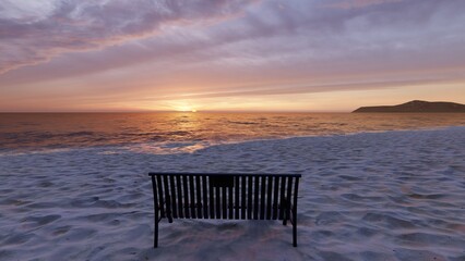 bench at sunset