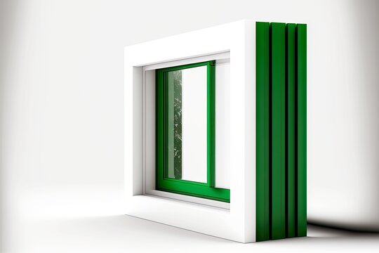 White Plastic Windows Profile Durable With Green Glass