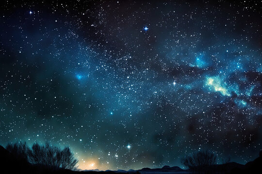 starry night sky lovely breathtaking. Generative AI