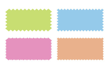 Set of empty color frame with postage stamp style template art decoration.