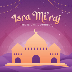 Isra Miraj Islamic Illustration Greeting Card