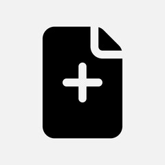 New document icon in solid style, use for website mobile app presentation