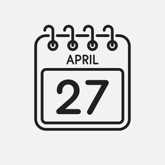 Icon page calendar day - 27 April