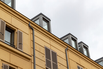 facade of an building with windows