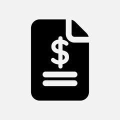 Payment file icon in solid style, use for website mobile app presentation