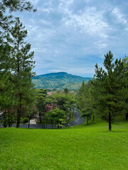 A photo of mountain view from mountainous residence, after some edits.