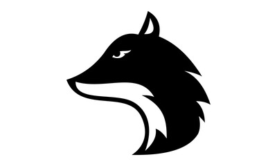 silhouette fox head logo vector