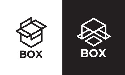 open box delivery logo design vector illustration.