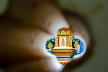 Wallpaper of Vientiane the golden city with sleeping buddha statue and golden temple. Popular for the giant gate. Asia