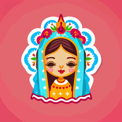 Cute virgen of guadalupe illustration