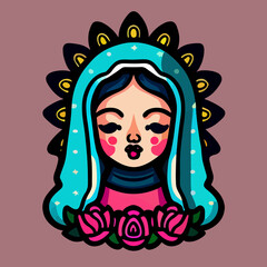 Virgin of guadalupe feast day flat design.