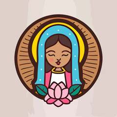 Virgin of guadalupe feast day flat design.