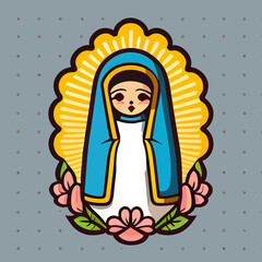 Virgin of guadalupe feast day flat design.