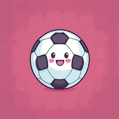kawaii cartoon of animated soccer ball, soccer ball mascot character