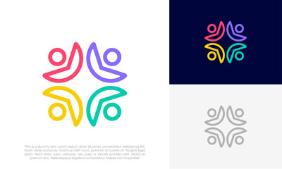 Community people, social community, human family logo abstract design vector	