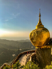 Amazing view of the golden rock (Kyakityo) in Myanmar (Burma). Asia Wallpaper