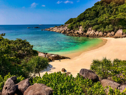 Travel to the beautiful mergui archipelago in Myanmar (Burma). Asia tropical beach
