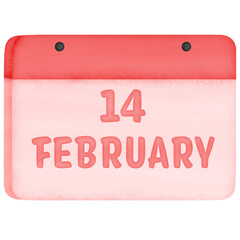 Watercolor Valentine's day calendar  