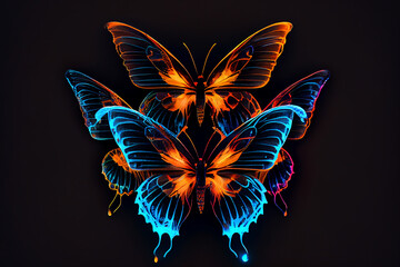 Obraz na płótnie Canvas Fantasy butterfly background, ai illustration