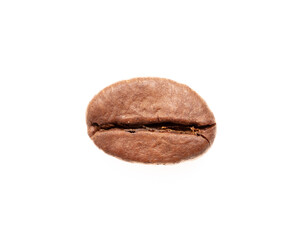 Roasted coffee beans isolated on white background.